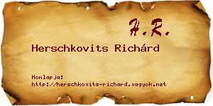 Herschkovits Richárd névjegykártya