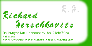 richard herschkovits business card
